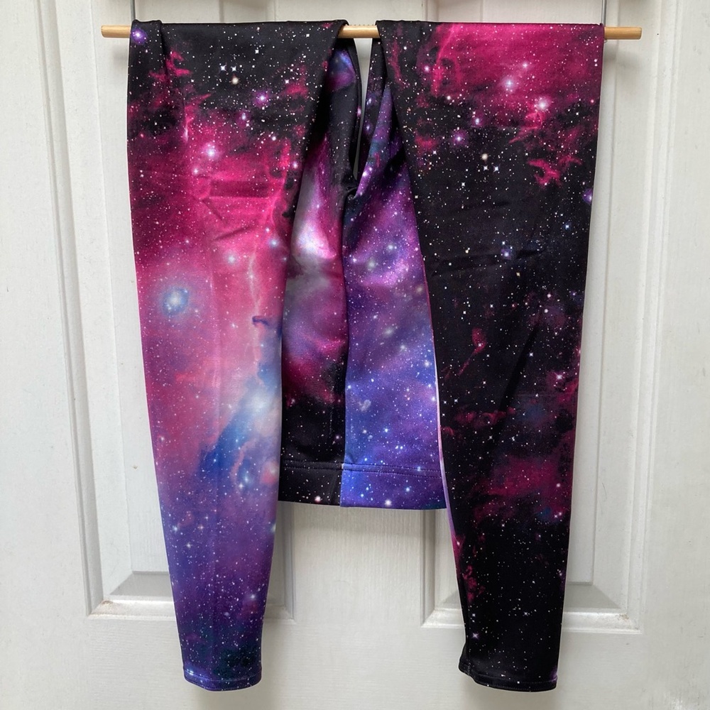 Black Milk Clothing Galaxy Purple Leggings - limited, size: small / S